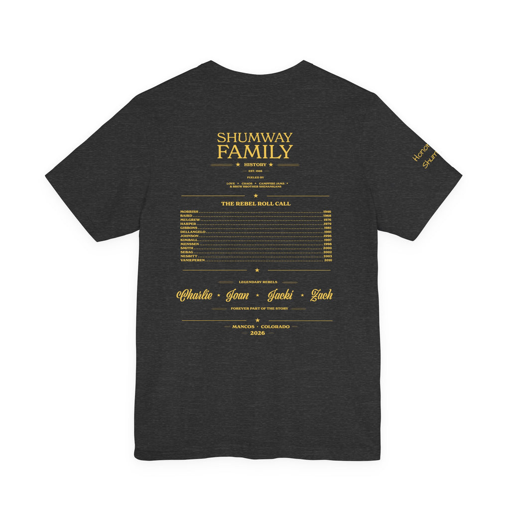 Honorary Shumway Family Rebellion tour tee | Concert Poster T-shirt, Acoustic Folk Design