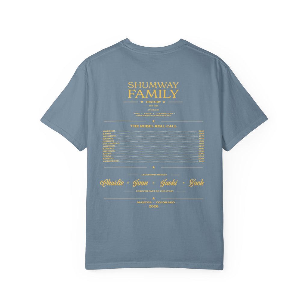 Shumway Family Rebellion T-shirt | Americana Sunset Landscape, Guitar Motif