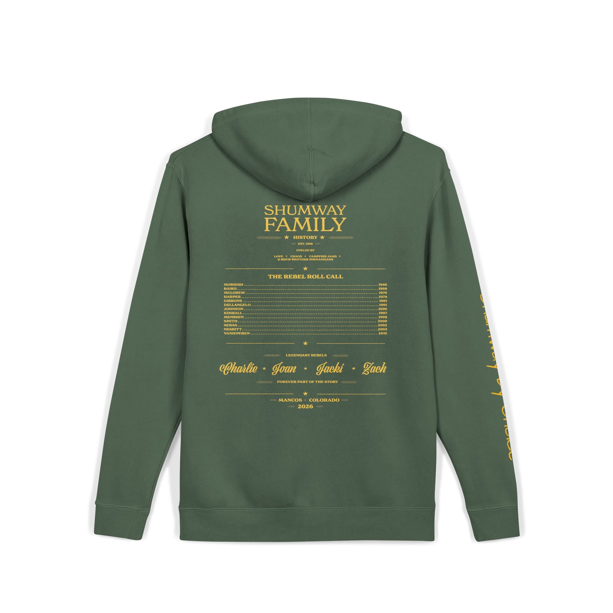 Shumway by Choice Mountain Lake Sunset hoodie | Vintage Landscape, Script Sleeve