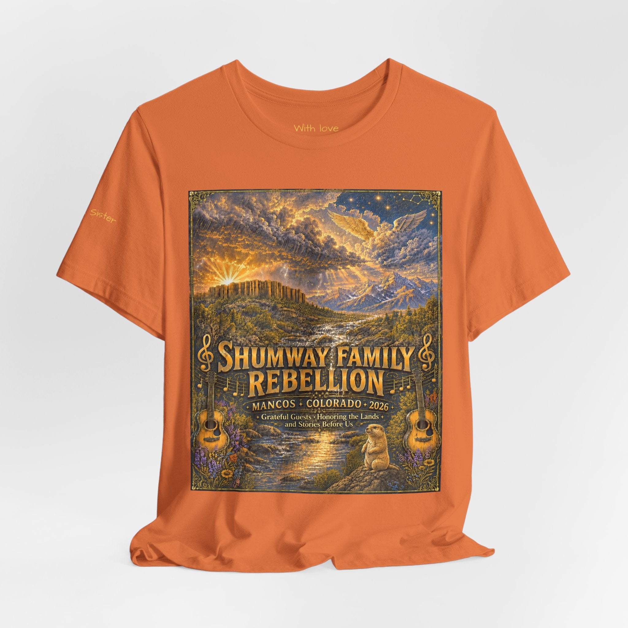 Twisted Sister - Shumway Family Rebellion tour tee | Concert Poster T-shirt, Acoustic Folk Design