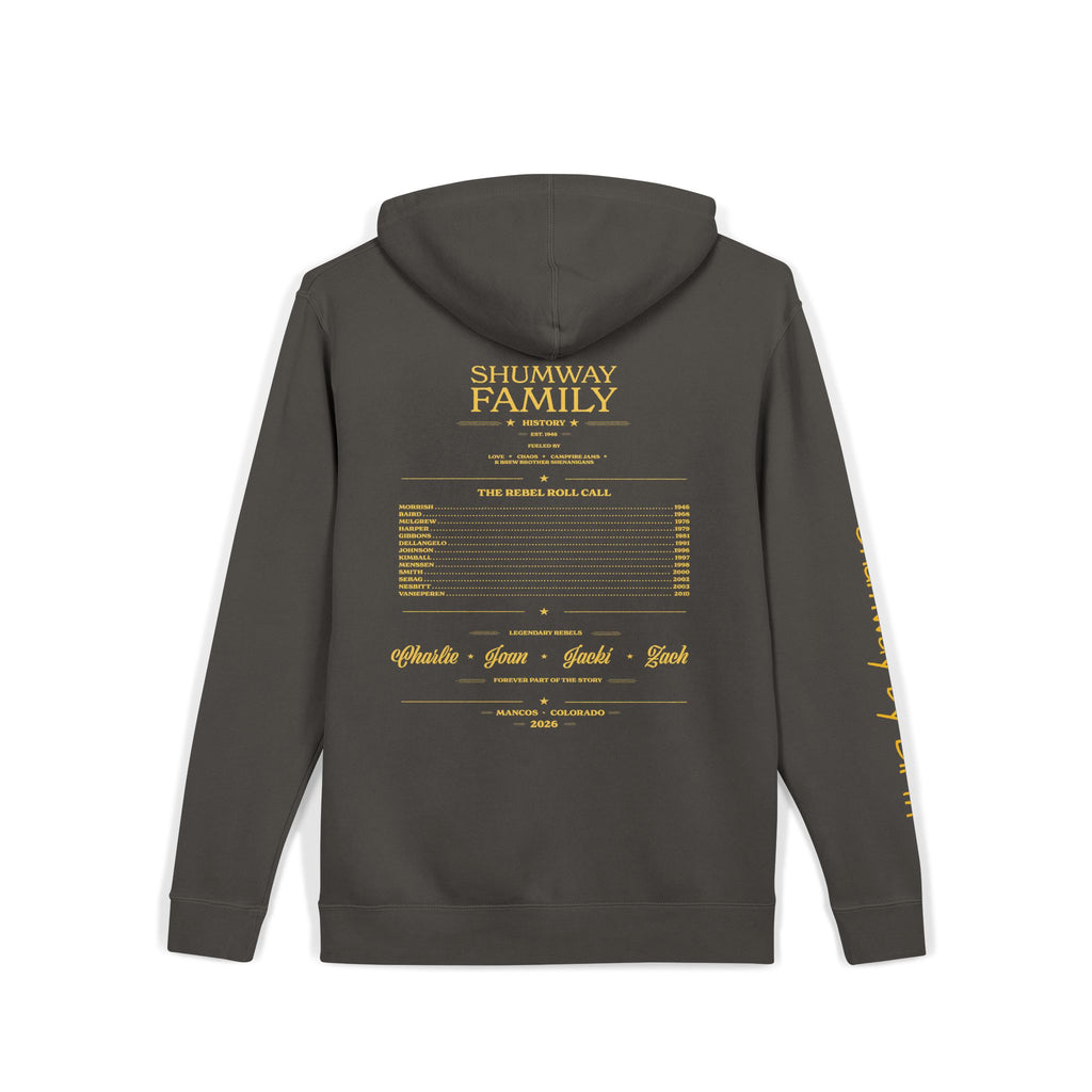 Shumway by Birth Mountain Lake Sunset hoodie | Vintage Landscape, Script Sleeve