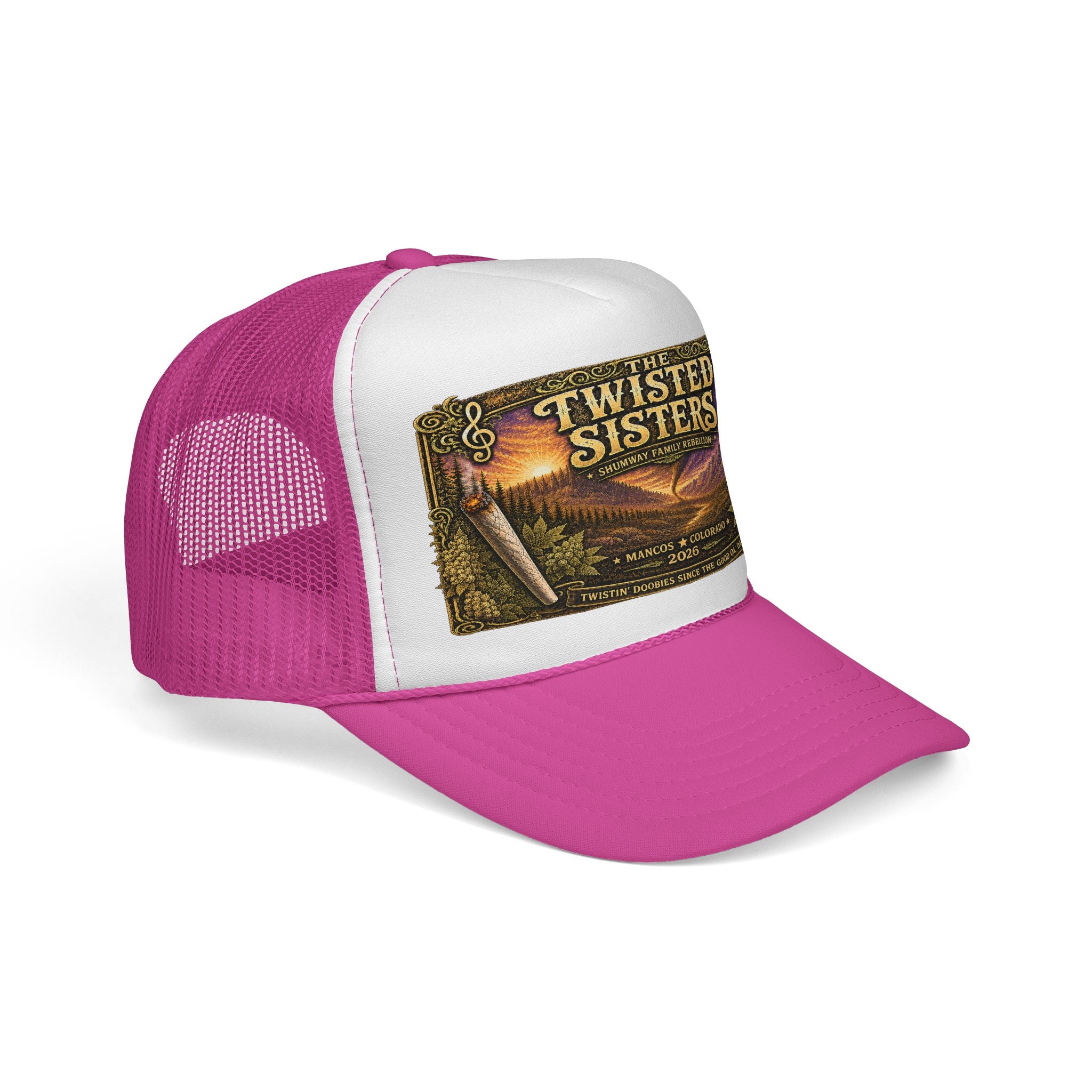 Twister Sister Shumway Family Rebellion concert poster Trucker Hat | Pagosa Springs Colorado music design