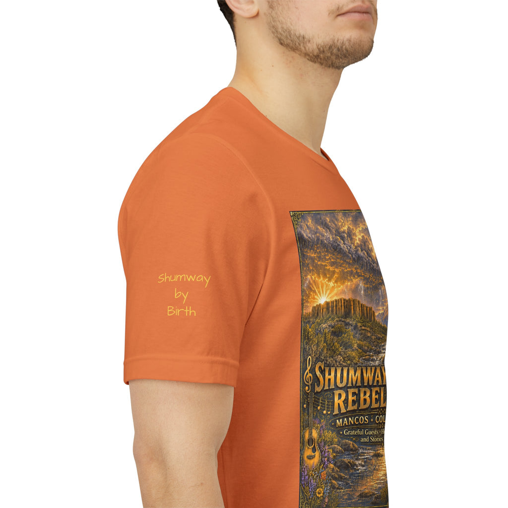 Shumway by Birth Family Rebellion tour tee | Concert Poster T-shirt, Acoustic Folk Design