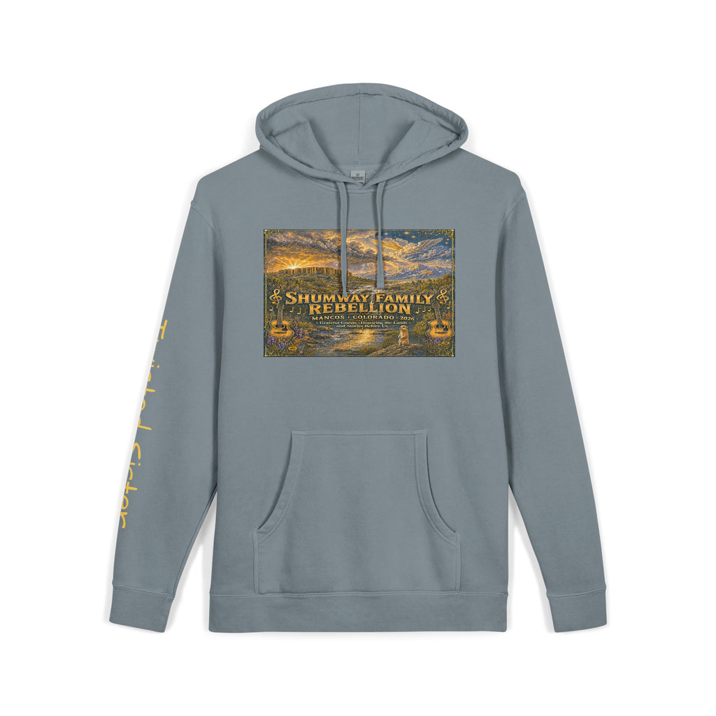 Twisted Sister - Shumway Mountain Lake Sunset hoodie | Vintage Landscape, Script Sleeve