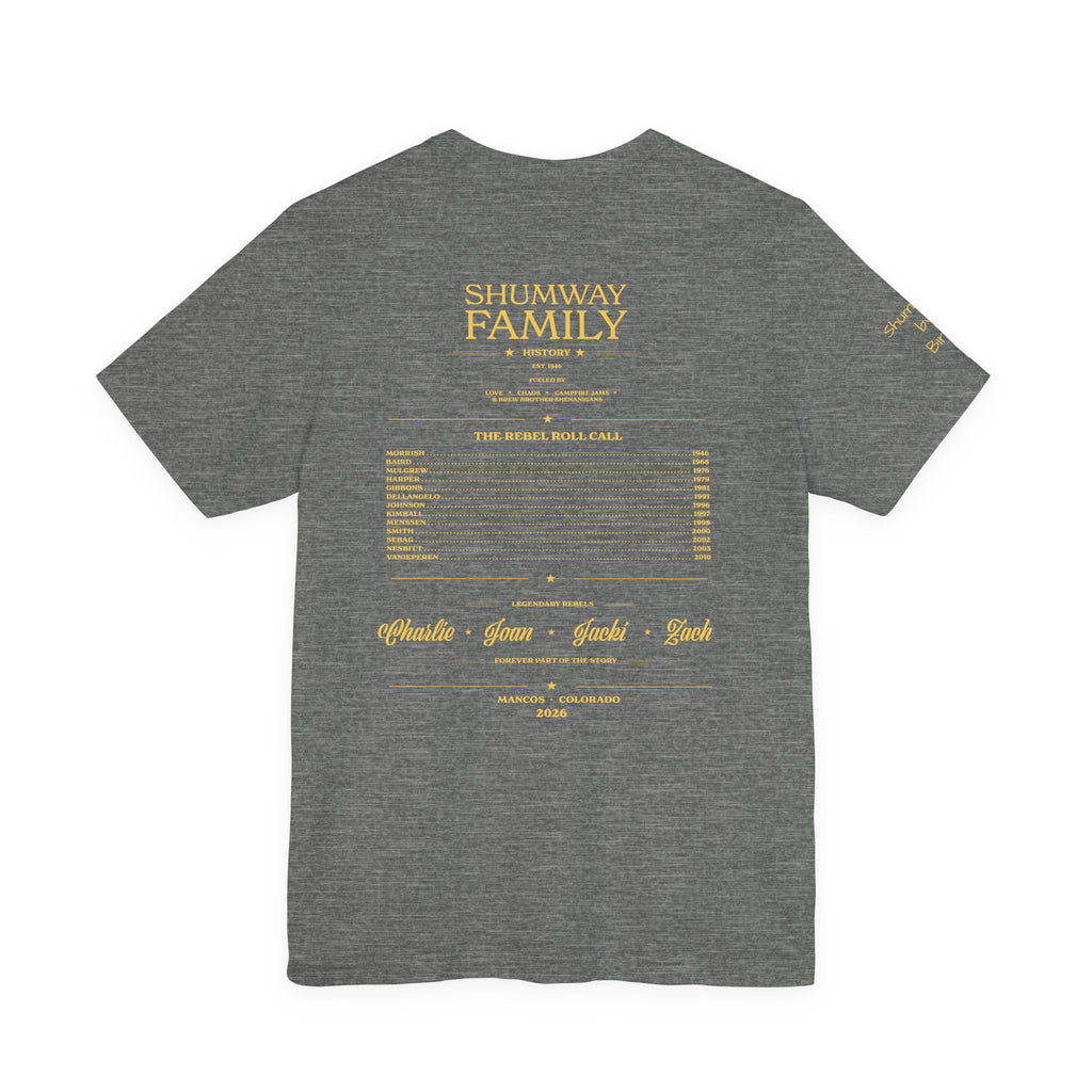 Shumway by Birth Family Rebellion tour tee | Concert Poster T-shirt, Acoustic Folk Design