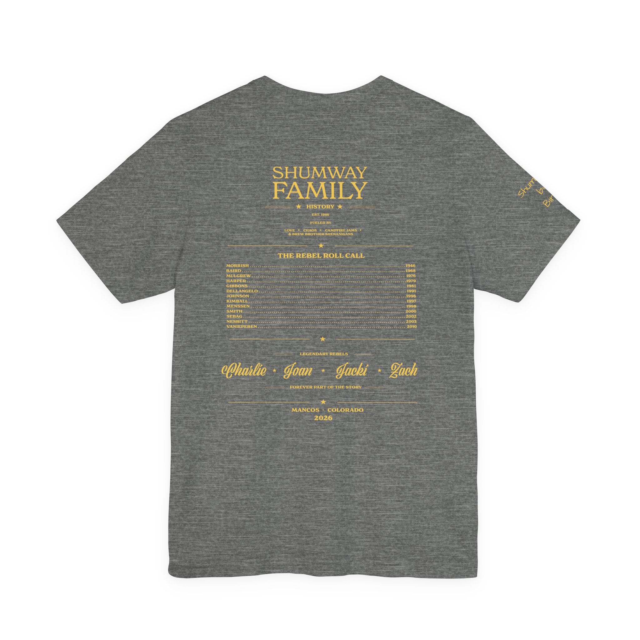 Shumway by Birth Family Rebellion tour tee | Concert Poster T-shirt, Acoustic Folk Design