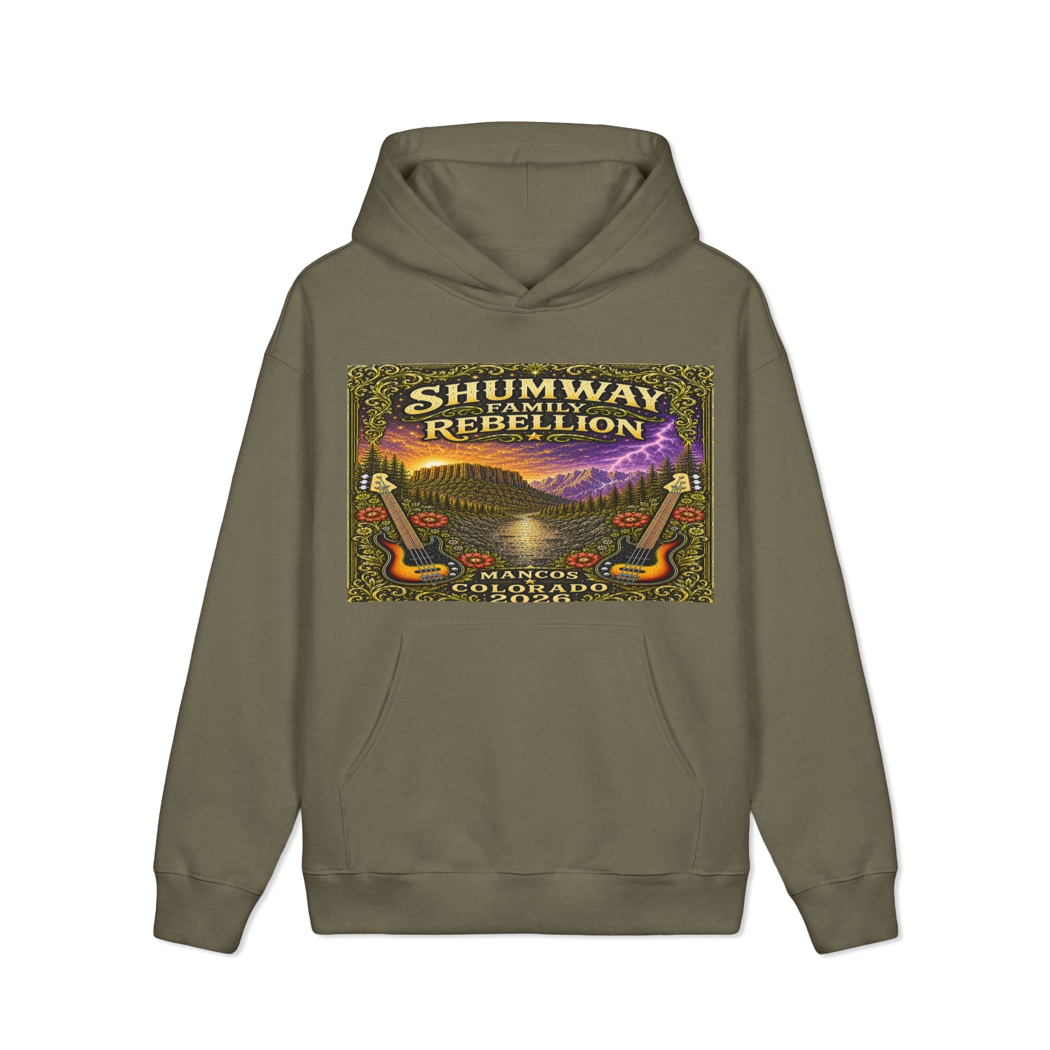 Flower Shumway Family Rebellion Hoodie | Vintage Landscape Illustration