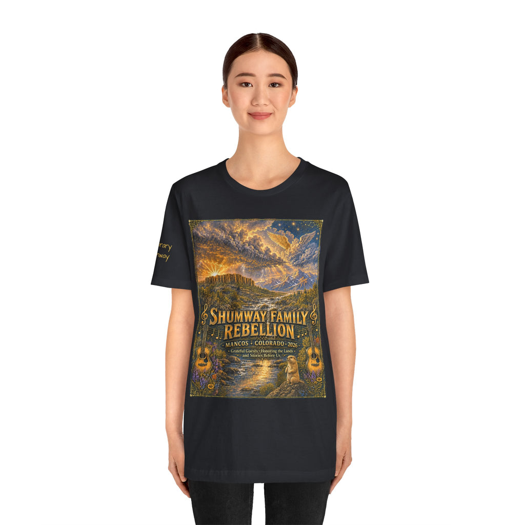 Honorary Shumway Family Rebellion tour tee | Concert Poster T-shirt, Acoustic Folk Design