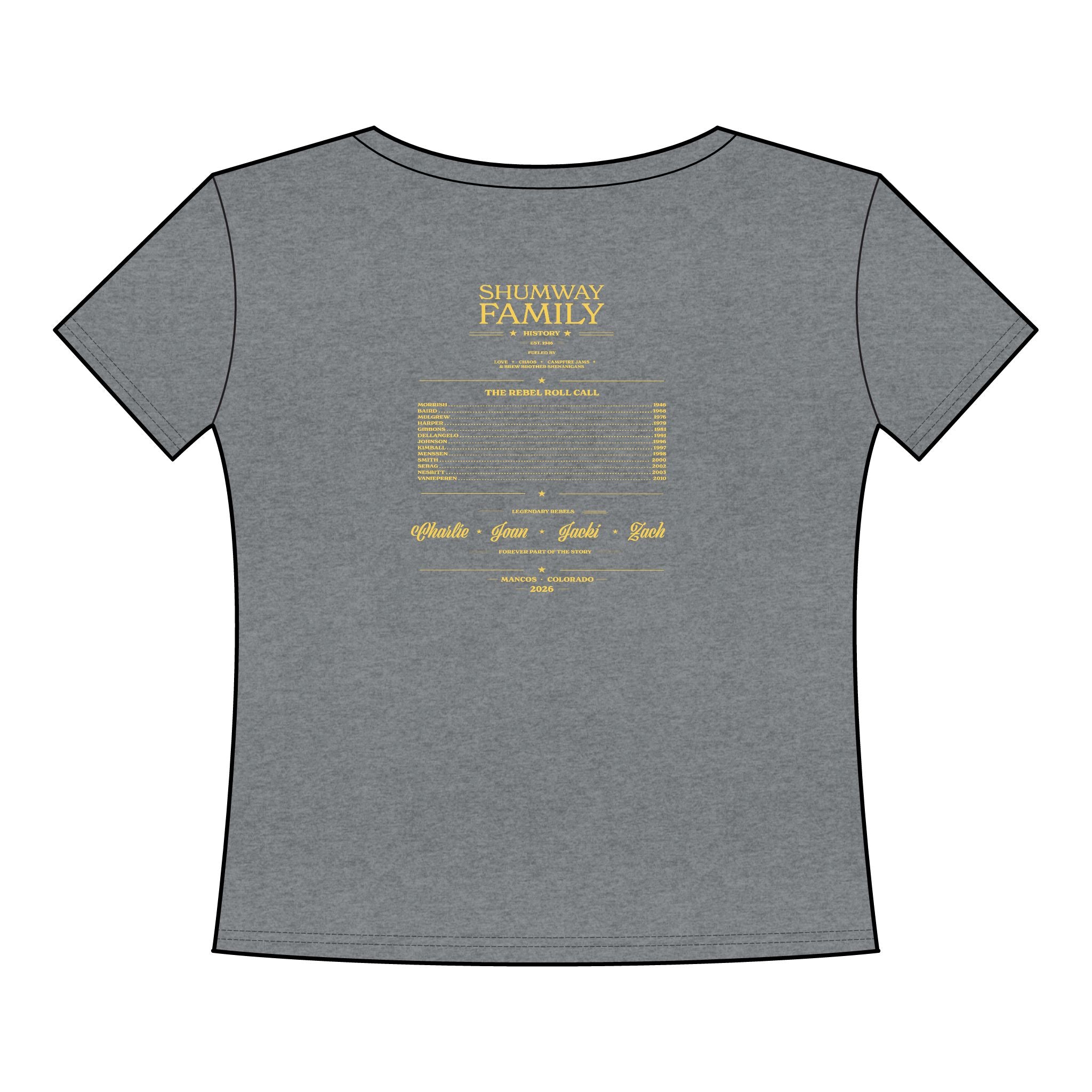 Shumway Family Rebellion Poster Tee | Mountains, Guitars, Colorado