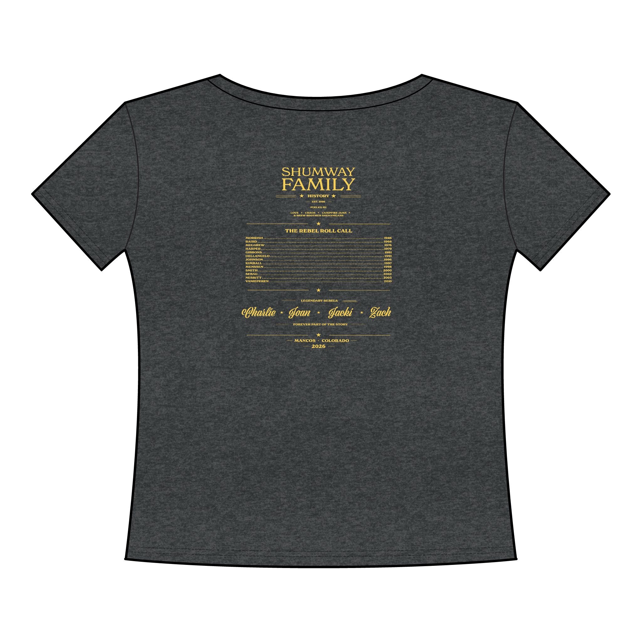 Shumway Family Rebellion Poster Tee | Mountains, Guitars, Colorado