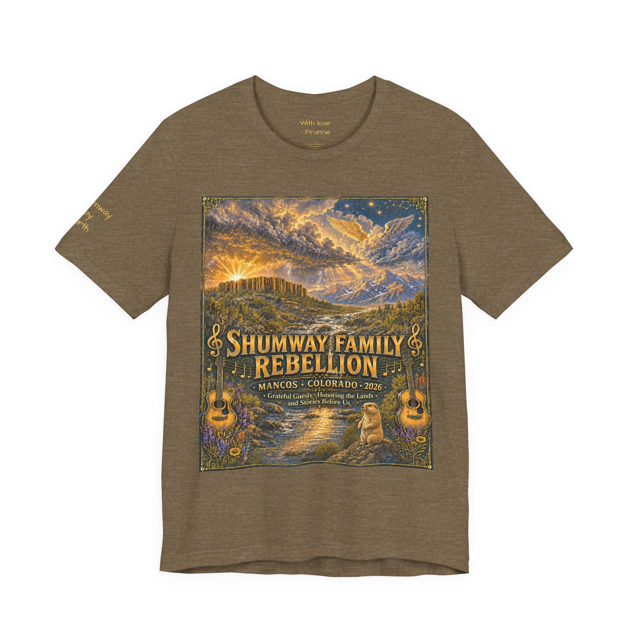 Shumway by Birth Family Rebellion tour tee | Concert Poster T-shirt, Acoustic Folk Design