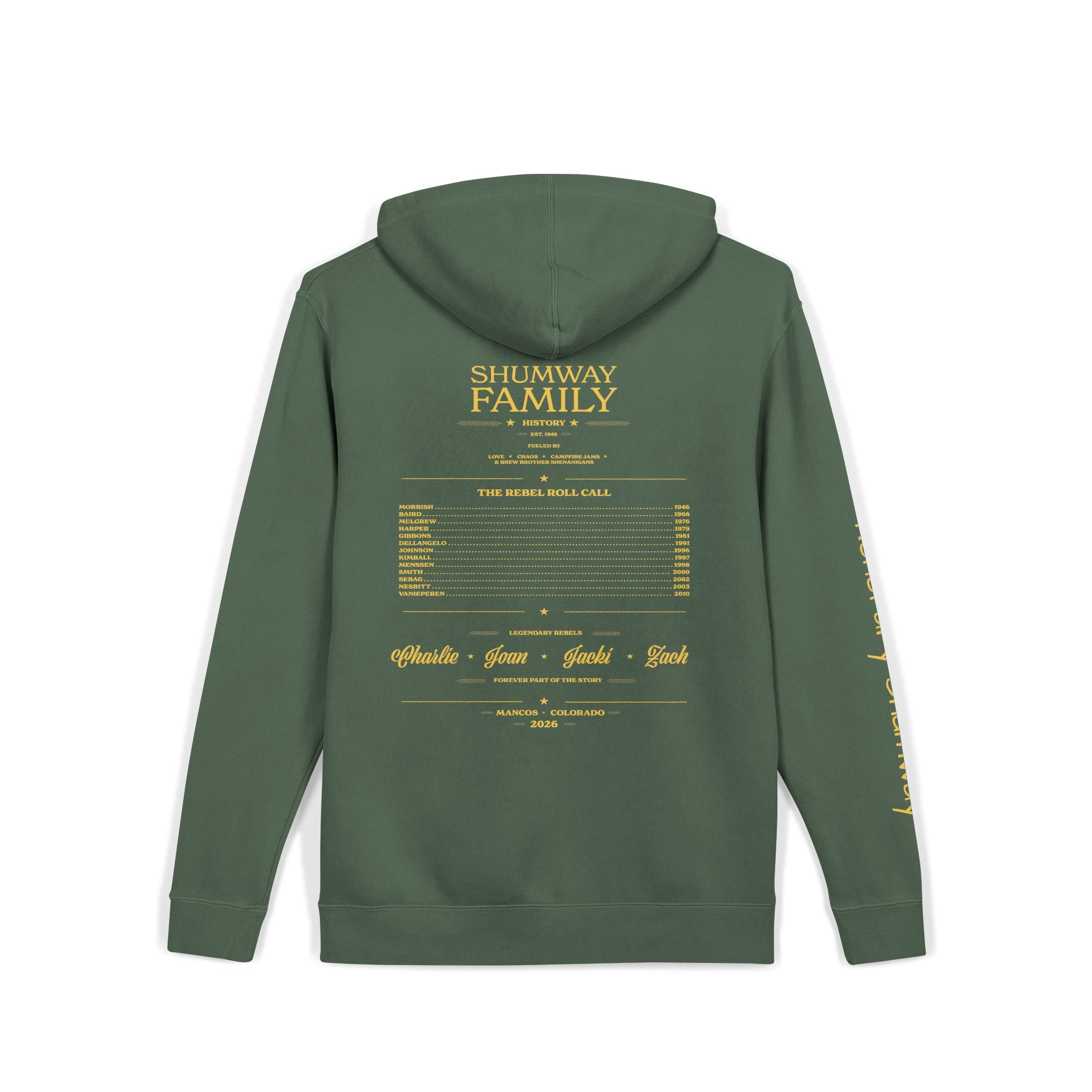 Honorary Shumway Mountain Lake Sunset hoodie | Vintage Landscape, Script Sleeve