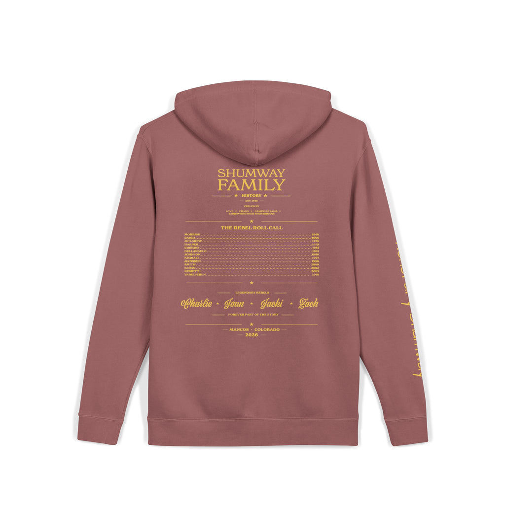 Honorary Shumway Mountain Lake Sunset hoodie | Vintage Landscape, Script Sleeve