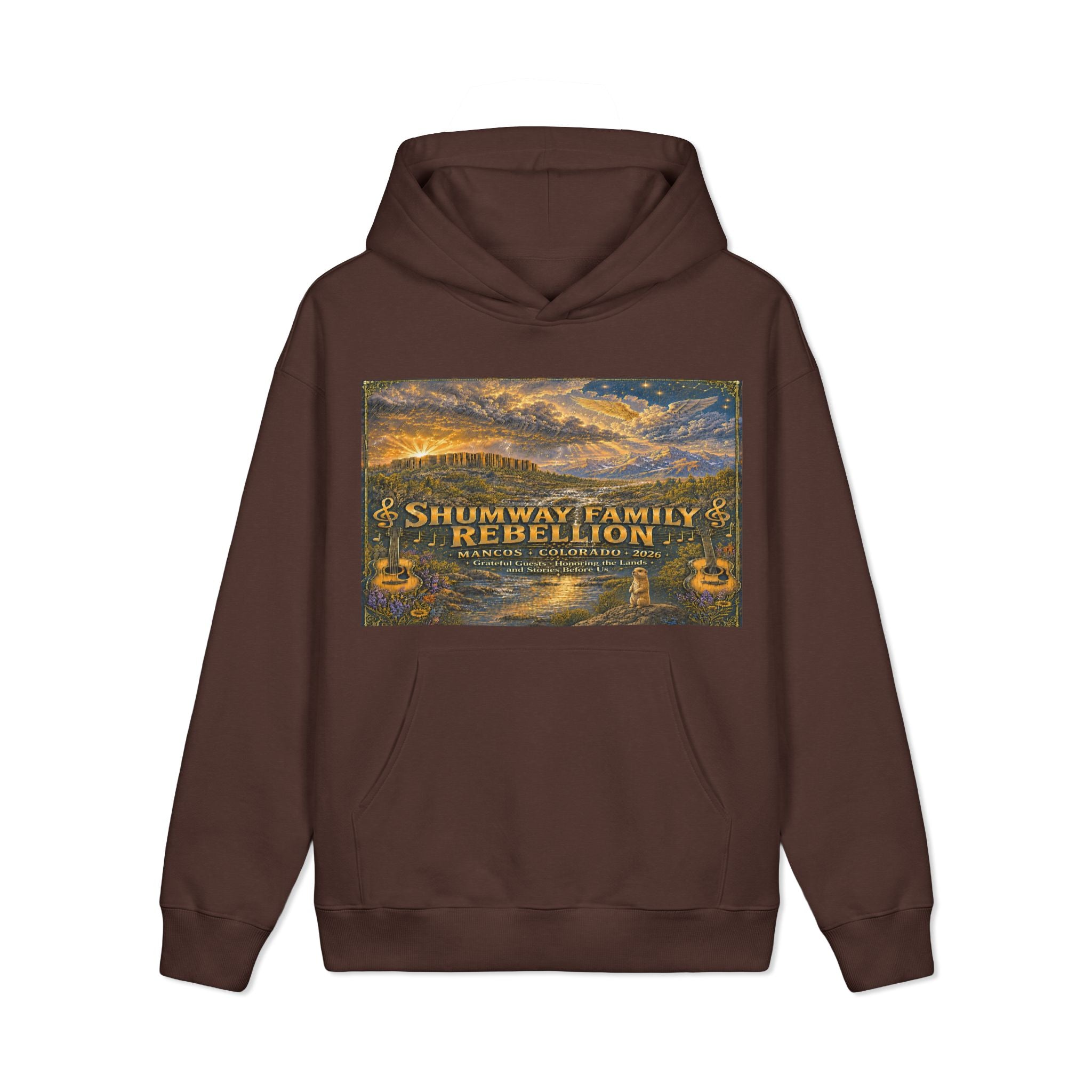 Shumway Family Rebellion Hoodie | Vintage Landscape Illustration