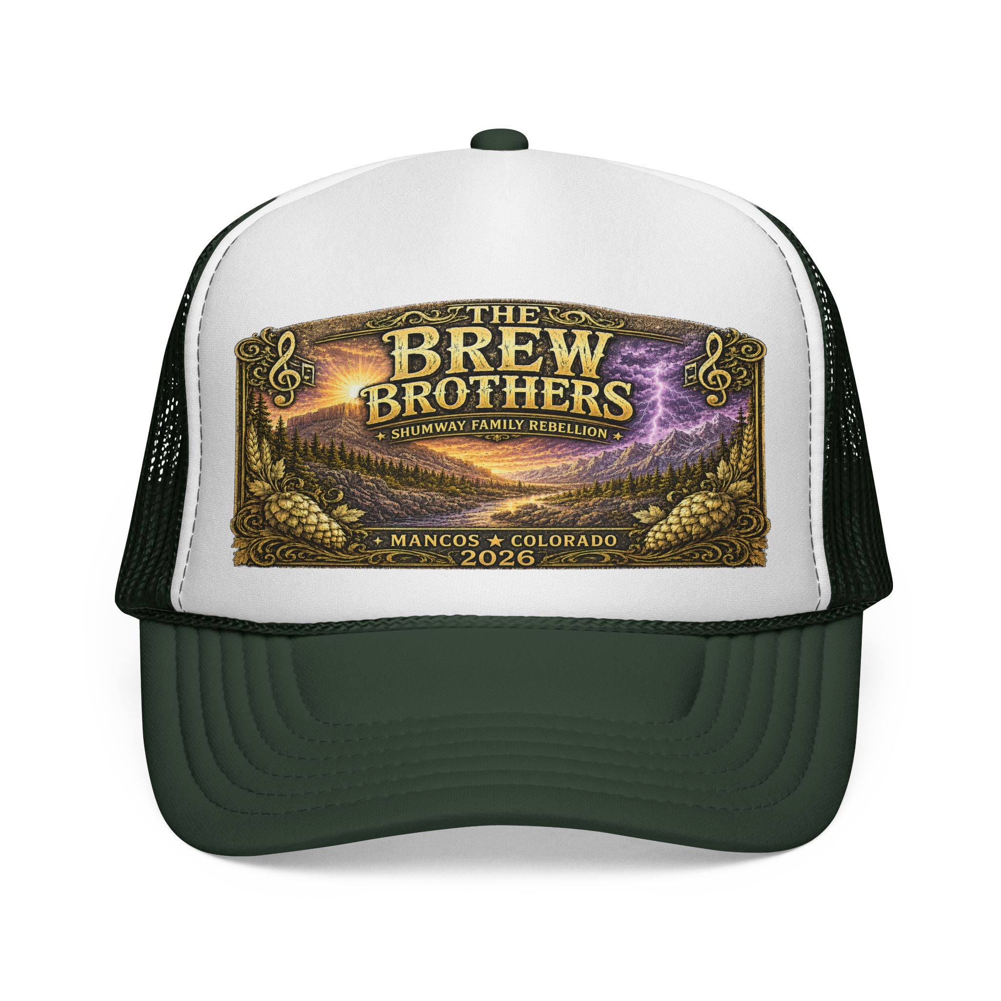 The Brew Brothers Shumway Family Rebellion concert poster Trucker Hat | Pagosa Springs Colorado music design