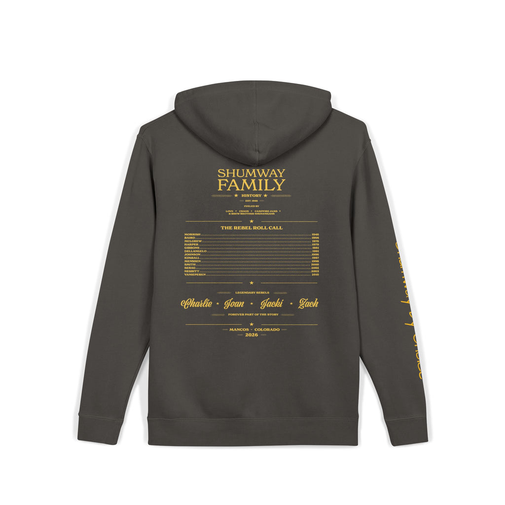 Shumway by Choice Mountain Lake Sunset hoodie | Vintage Landscape, Script Sleeve