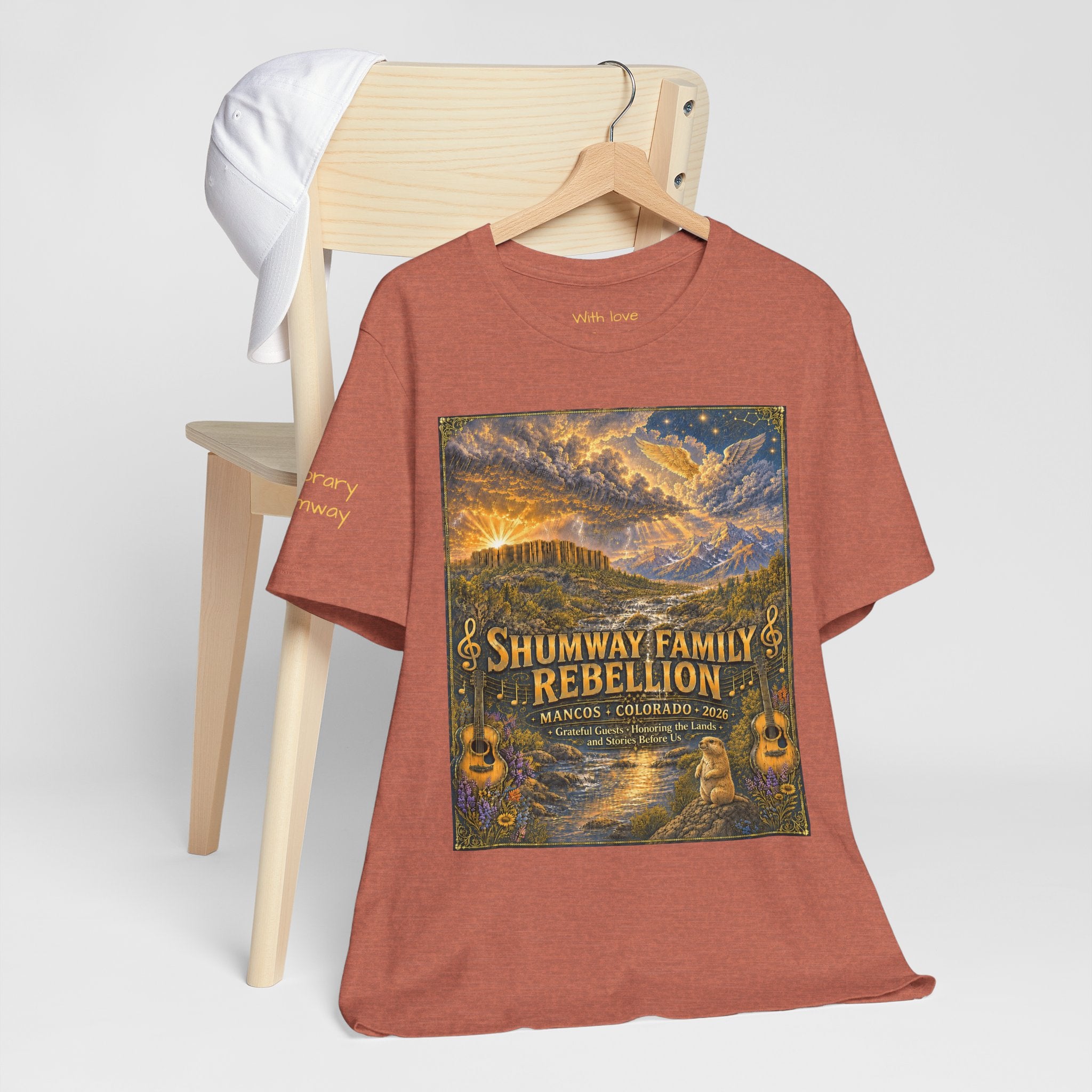 Honorary Shumway Family Rebellion tour tee | Concert Poster T-shirt, Acoustic Folk Design
