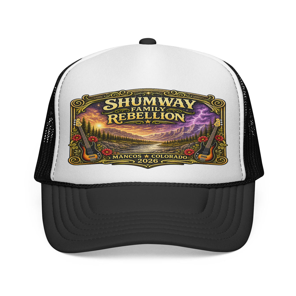Shumway Family Rebellion concert poster Trucker Hat | Pagosa Springs Colorado music design