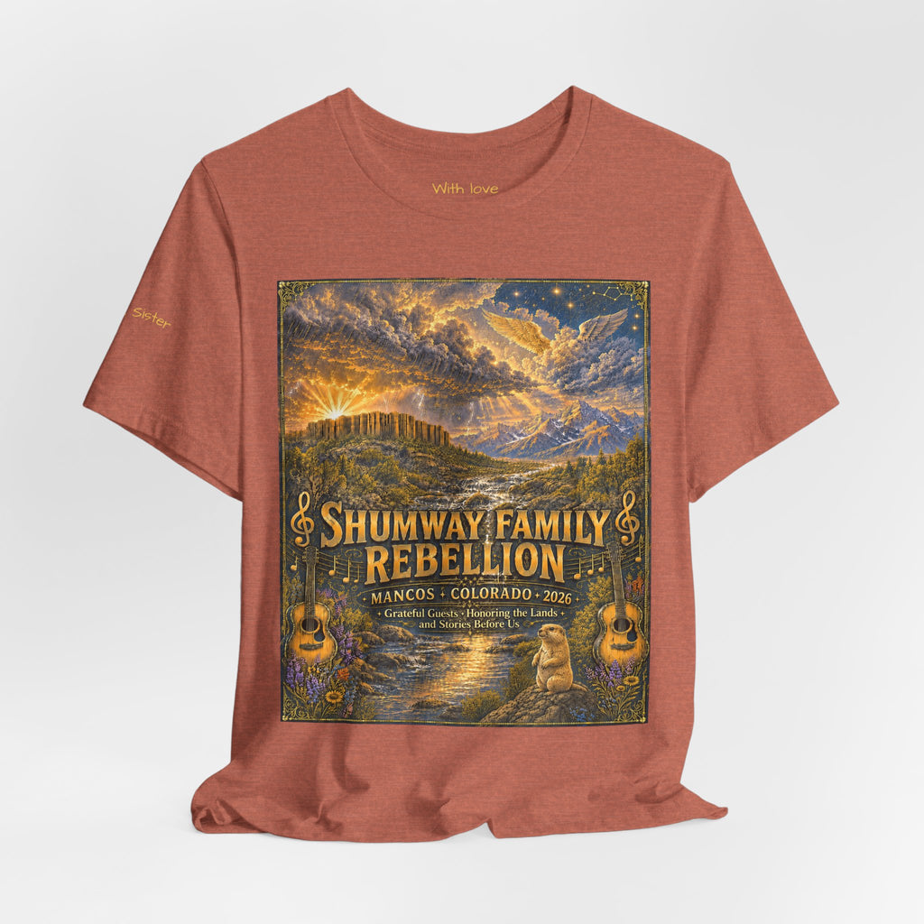 Twisted Sister - Shumway Family Rebellion tour tee | Concert Poster T-shirt, Acoustic Folk Design