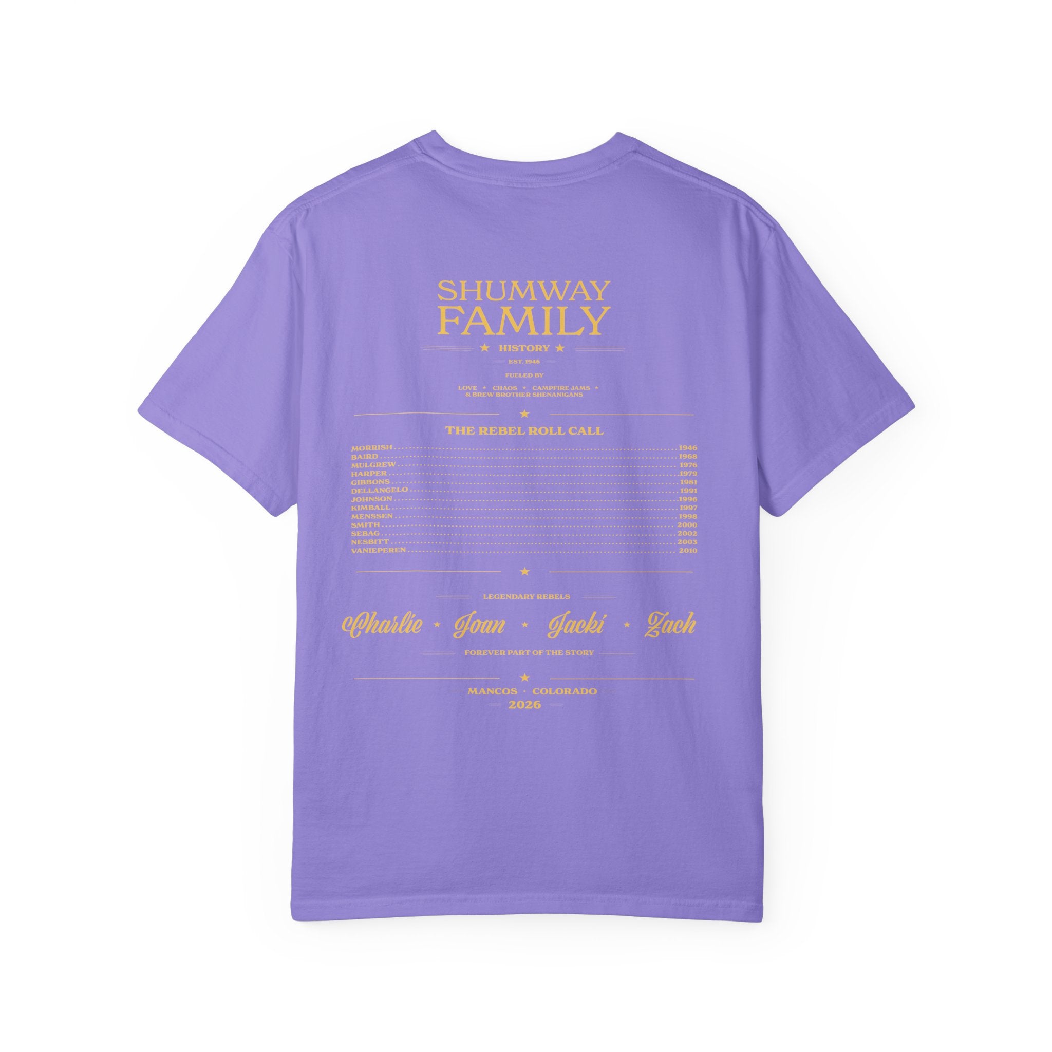 Shumway Family Rebellion T-shirt | Americana Sunset Landscape, Guitar Motif