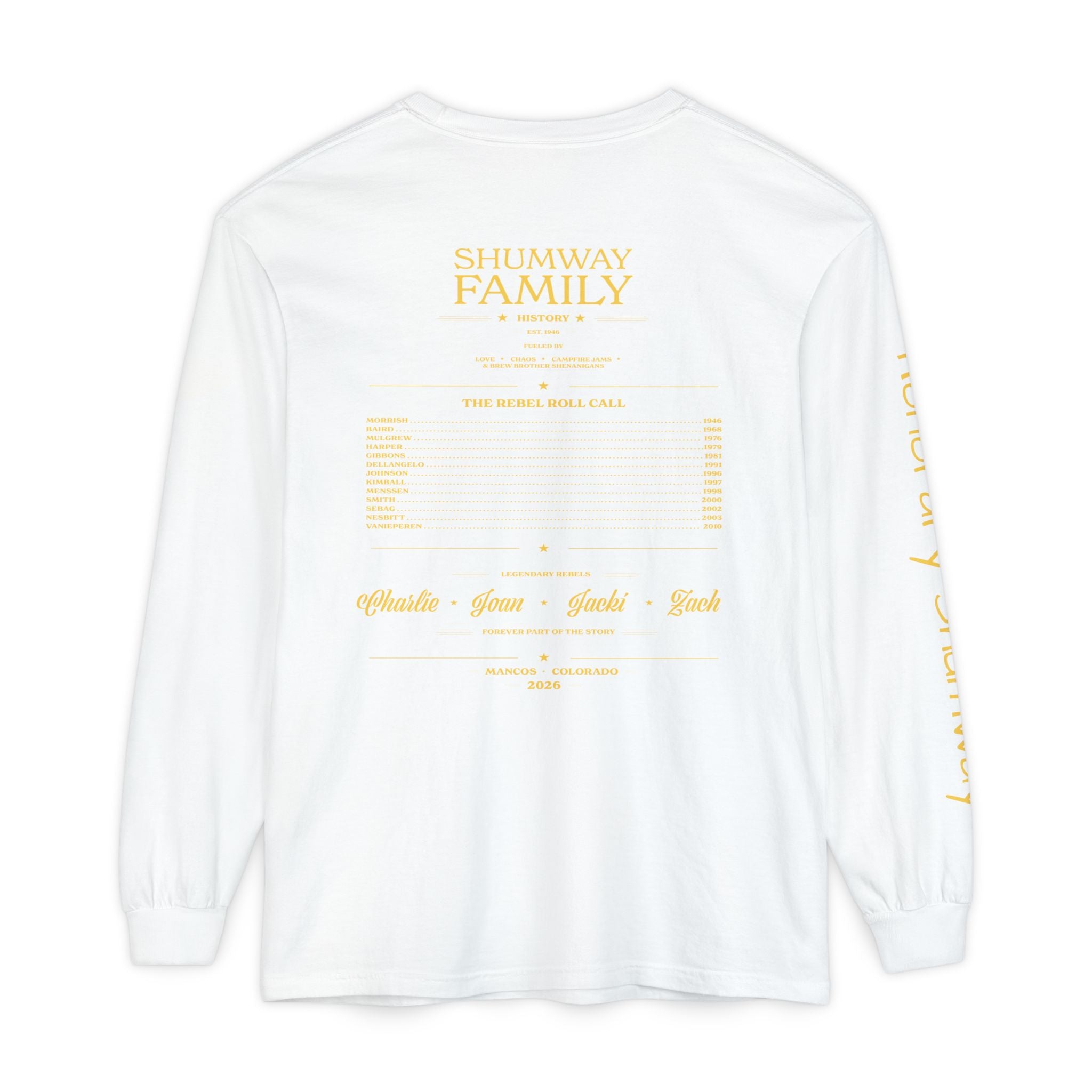 Honorary Shumway Family Rebellion Tour Long Sleeve Shirt | Band Poster Tee