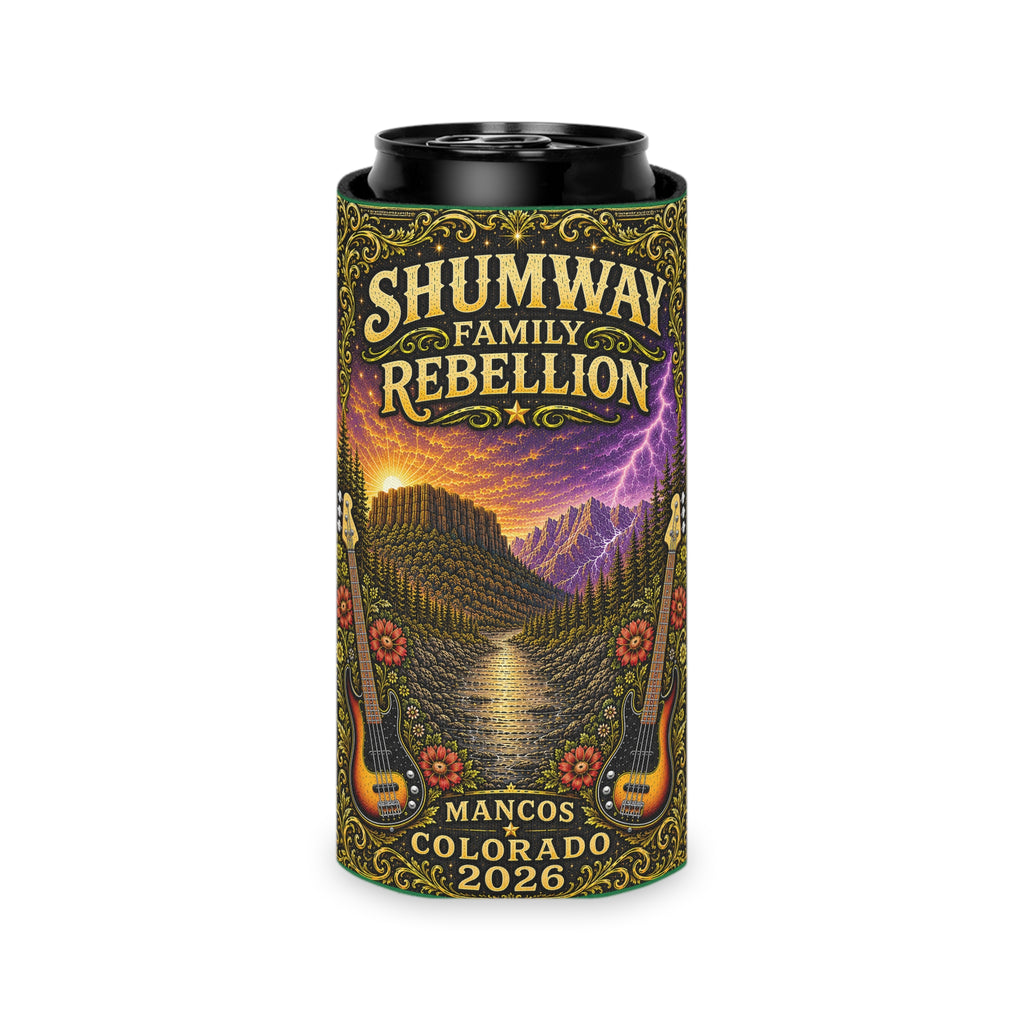 Shumway Family Rebellion Poster Can Cooler | Concert Landscape, Guitars
