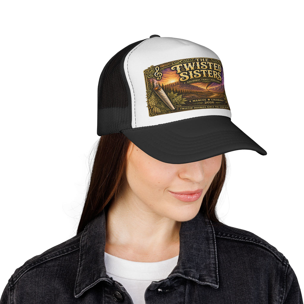 Twister Sister Shumway Family Rebellion concert poster Trucker Hat | Pagosa Springs Colorado music design