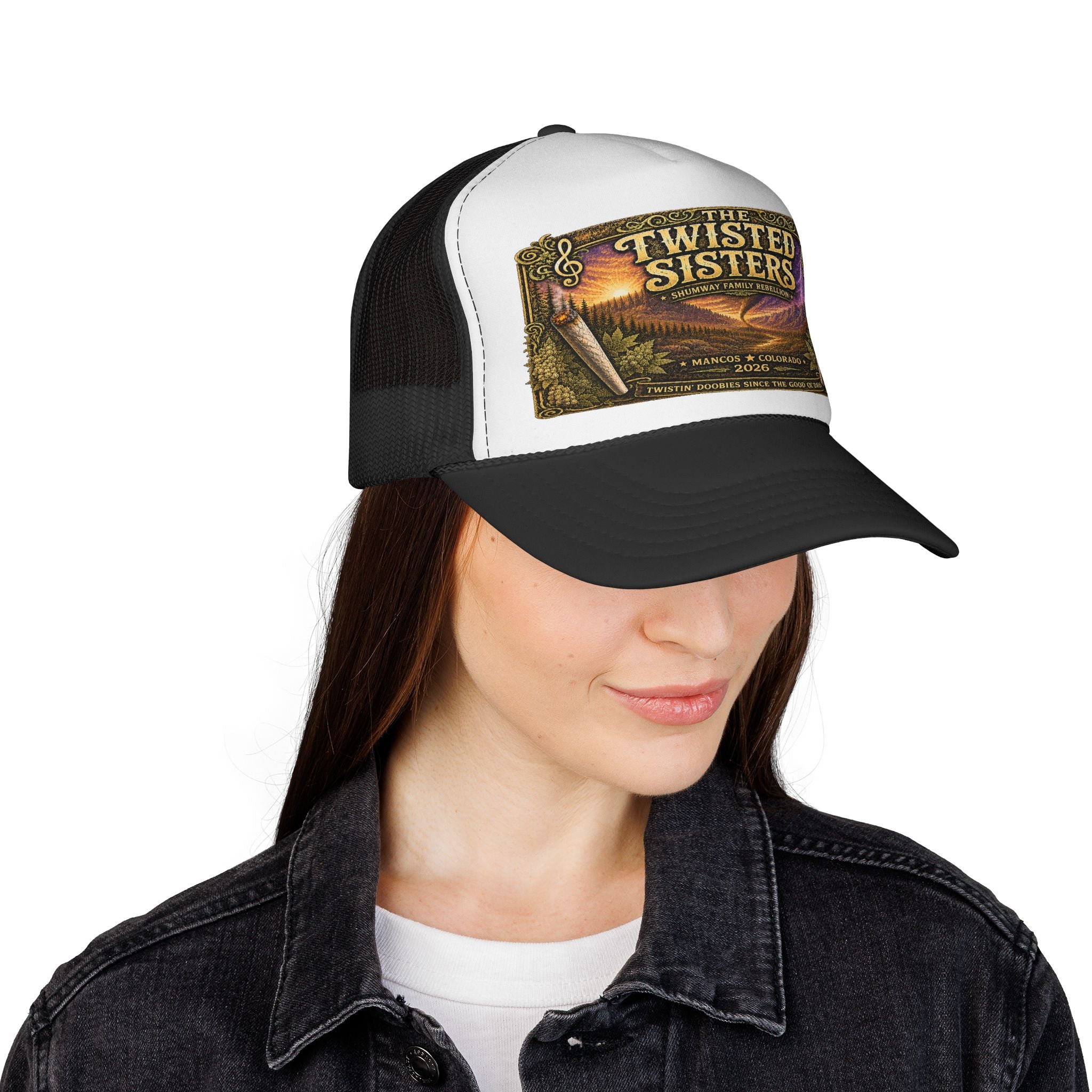 Twister Sister Shumway Family Rebellion concert poster Trucker Hat | Pagosa Springs Colorado music design
