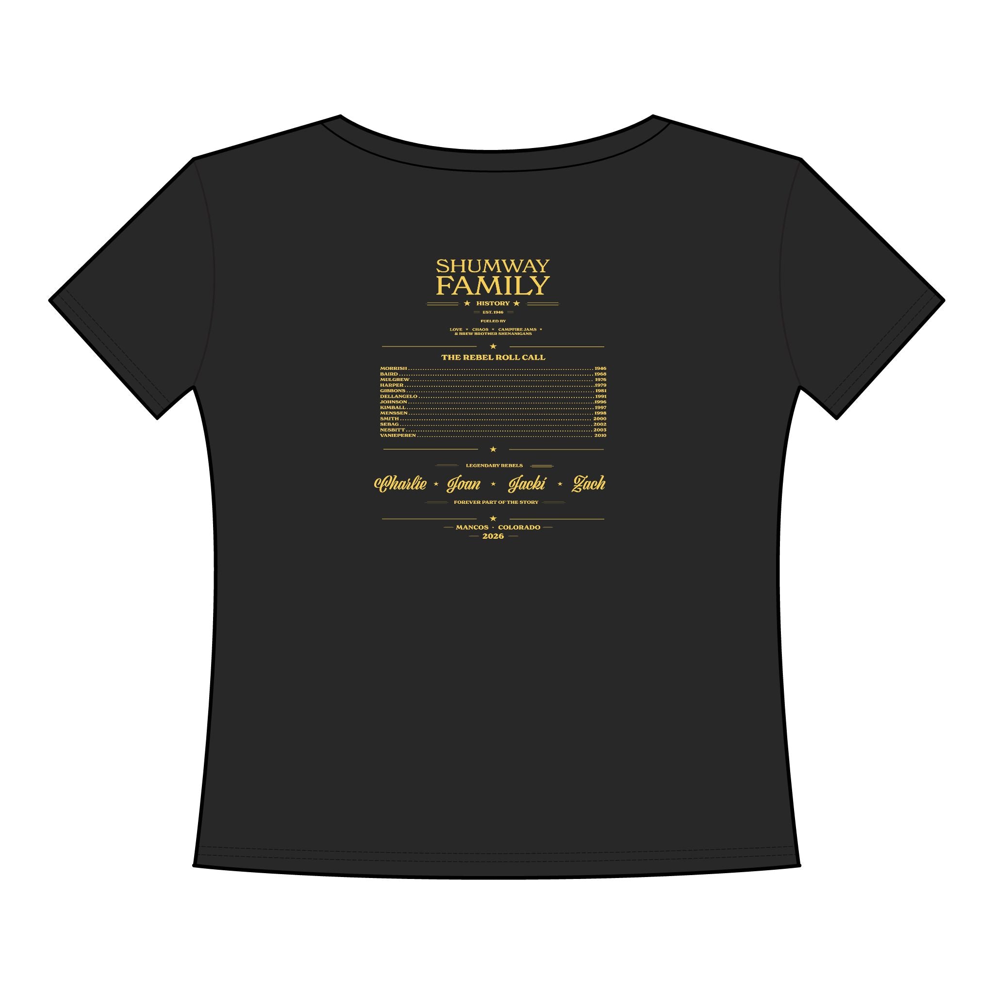 Shumway Family Rebellion Poster Tee | Mountains, Guitars, Colorado