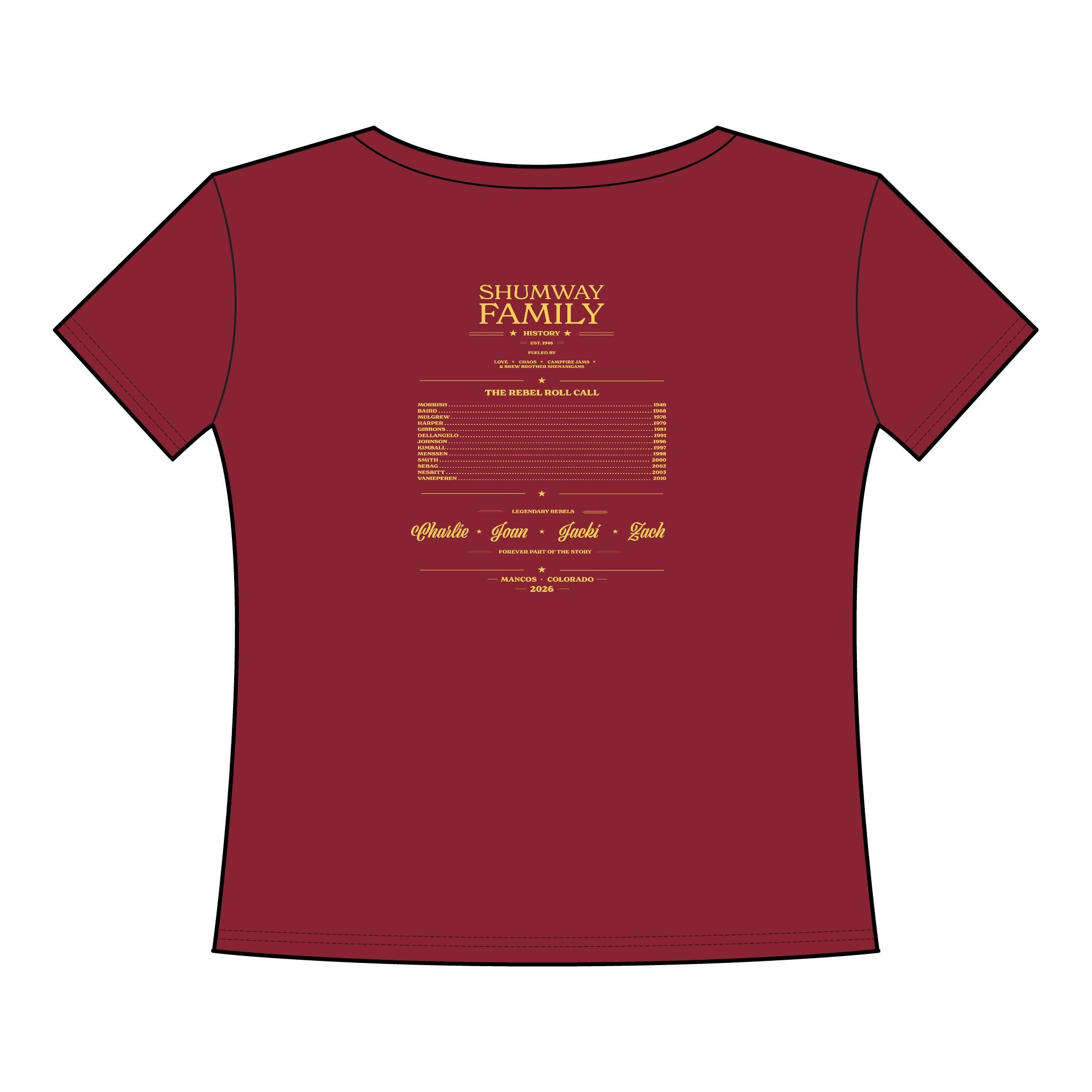 Shumway Family Rebellion Poster Tee | Mountains, Guitars, Colorado