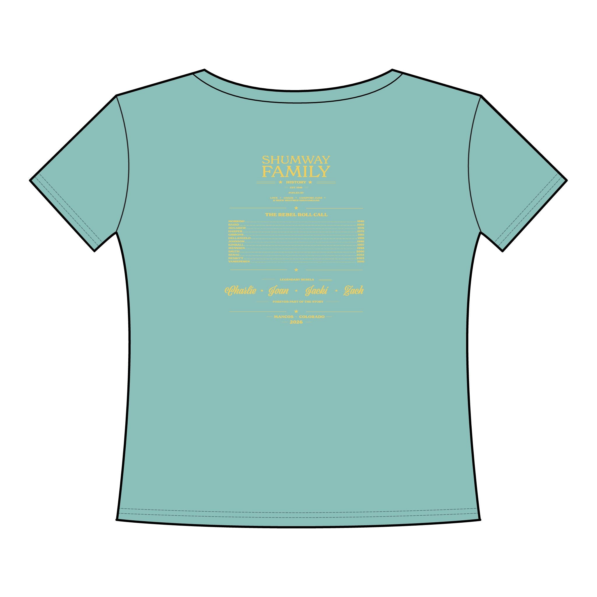 Shumway Family Rebellion Poster Tee | Mountains, Guitars, Colorado