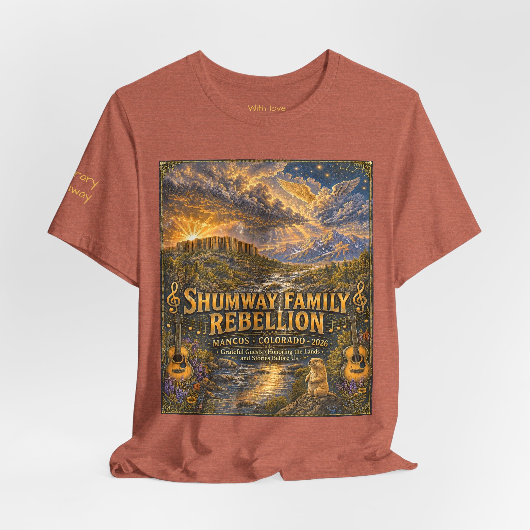 Honorary Shumway Family Rebellion tour tee | Concert Poster T-shirt, Acoustic Folk Design