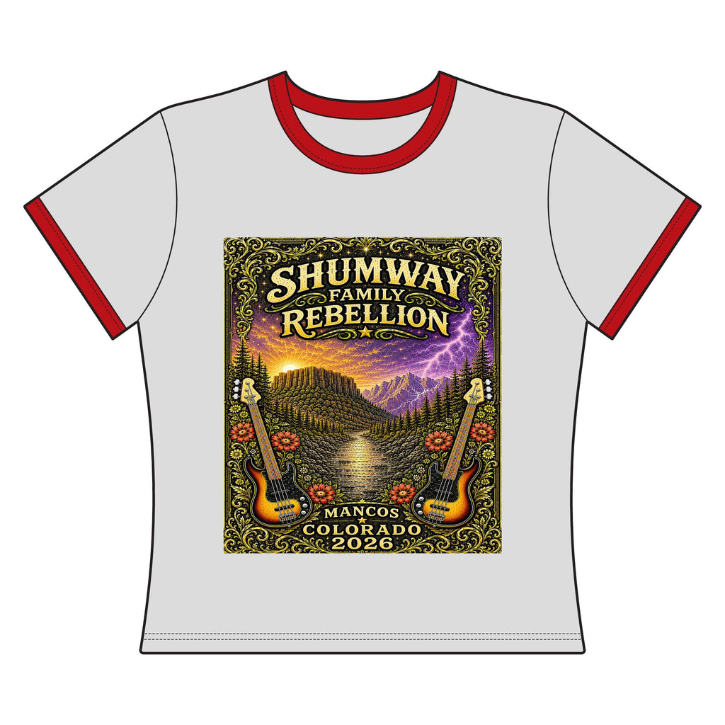 Shumway Family Rebellion poster art Ringer Tee | Tornado concert graphic tee