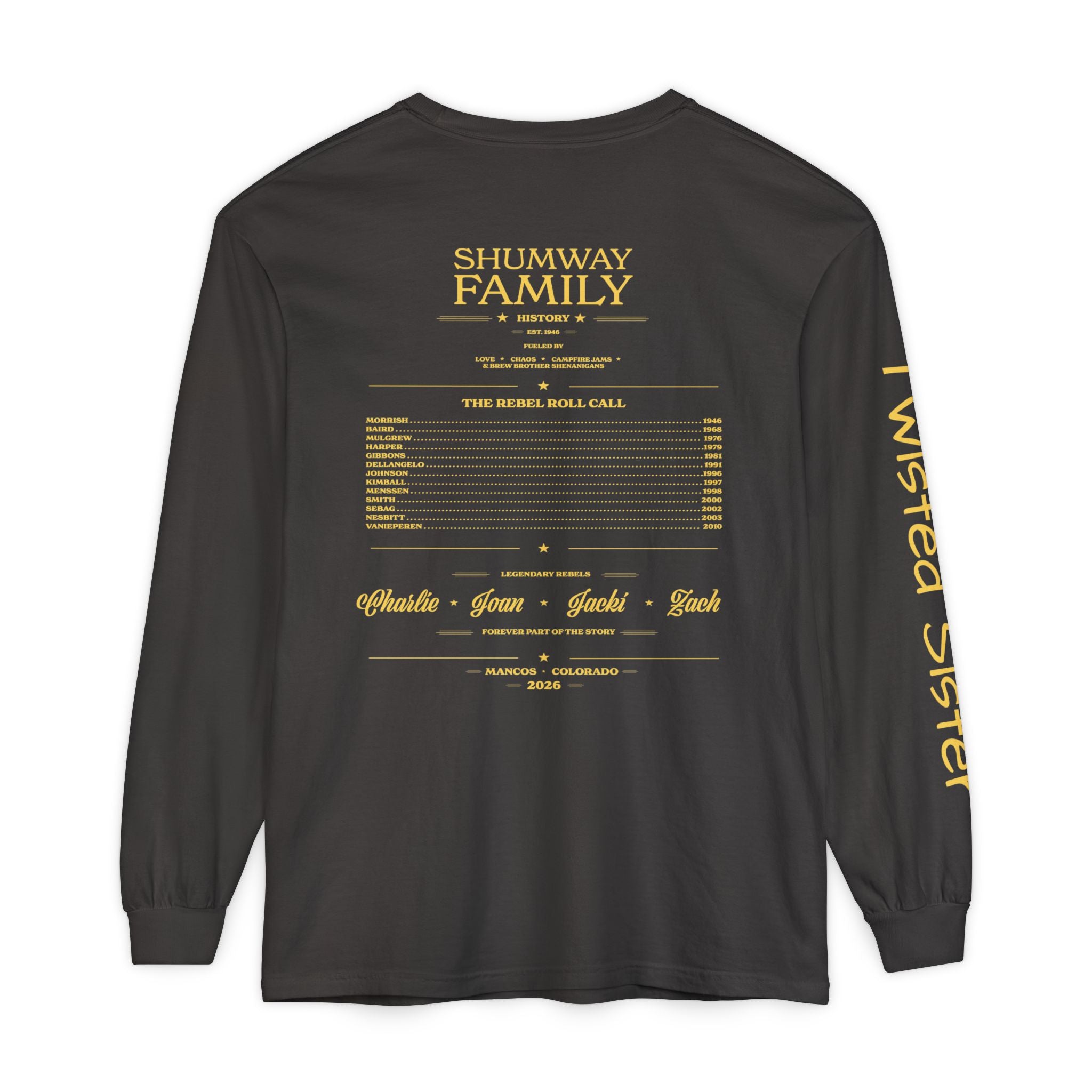 Twisted Sister - Shumway by Choice Family Rebellion Tour Long Sleeve Shirt | Band Poster Tee
