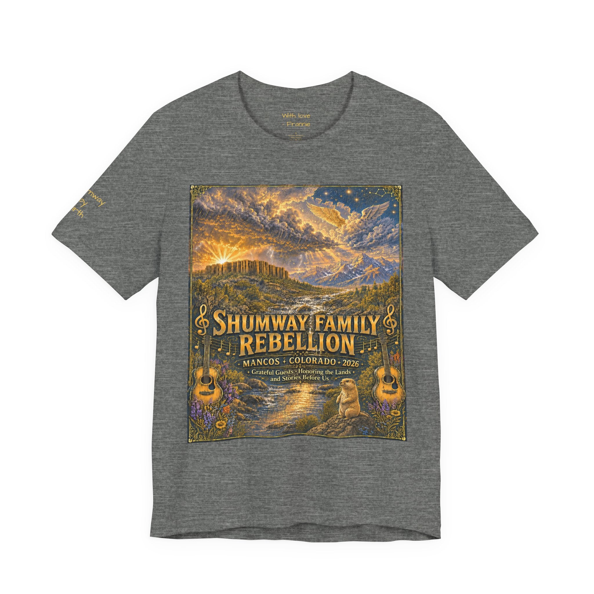 Shumway by Birth Family Rebellion tour tee | Concert Poster T-shirt, Acoustic Folk Design