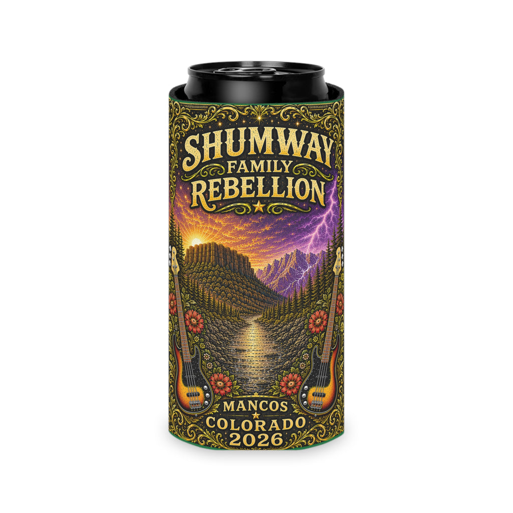 Shumway Family Rebellion Poster Can Cooler | Concert Landscape, Guitars