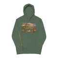Shumway by Choice Mountain Lake Sunset hoodie | Vintage Landscape, Script Sleeve
