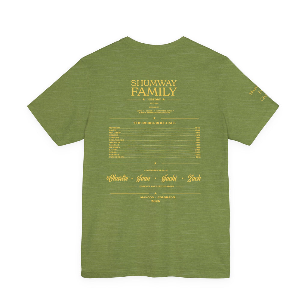Shumway by Choice Family Rebellion tour tee | Concert Poster T-shirt, Acoustic Folk Design