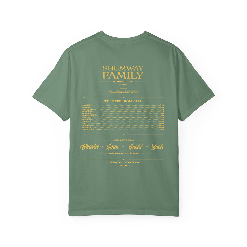 Shumway Family Rebellion T-shirt | Americana Sunset Landscape, Guitar Motif
