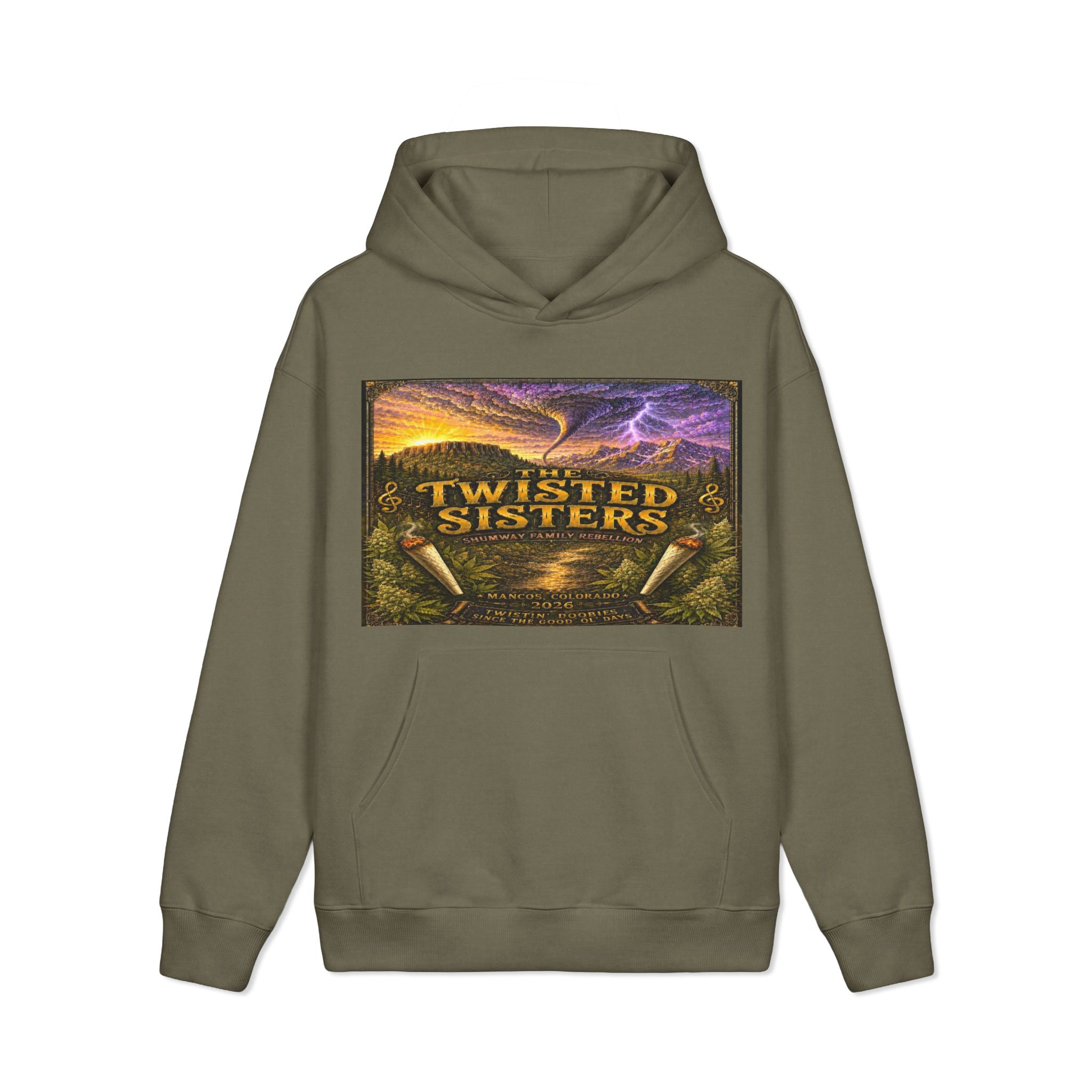 The Twisted Sisters Flower Shumway Family Rebellion Hoodie | Vintage Landscape Illustration
