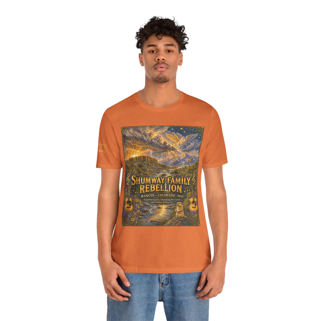 Honorary Shumway Family Rebellion tour tee | Concert Poster T-shirt, Acoustic Folk Design
