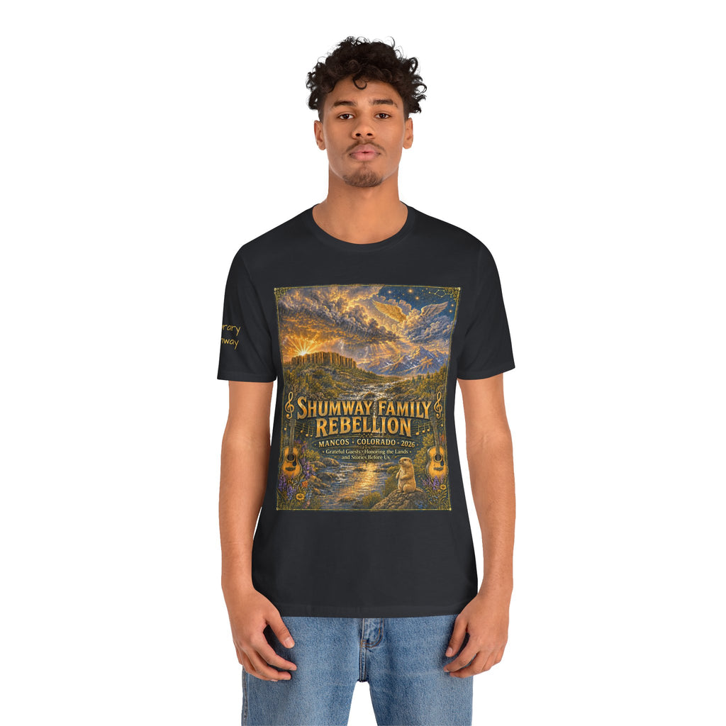 Honorary Shumway Family Rebellion tour tee | Concert Poster T-shirt, Acoustic Folk Design