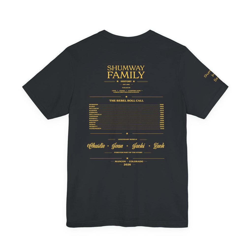 Shumway by Birth Family Rebellion tour tee | Concert Poster T-shirt, Acoustic Folk Design