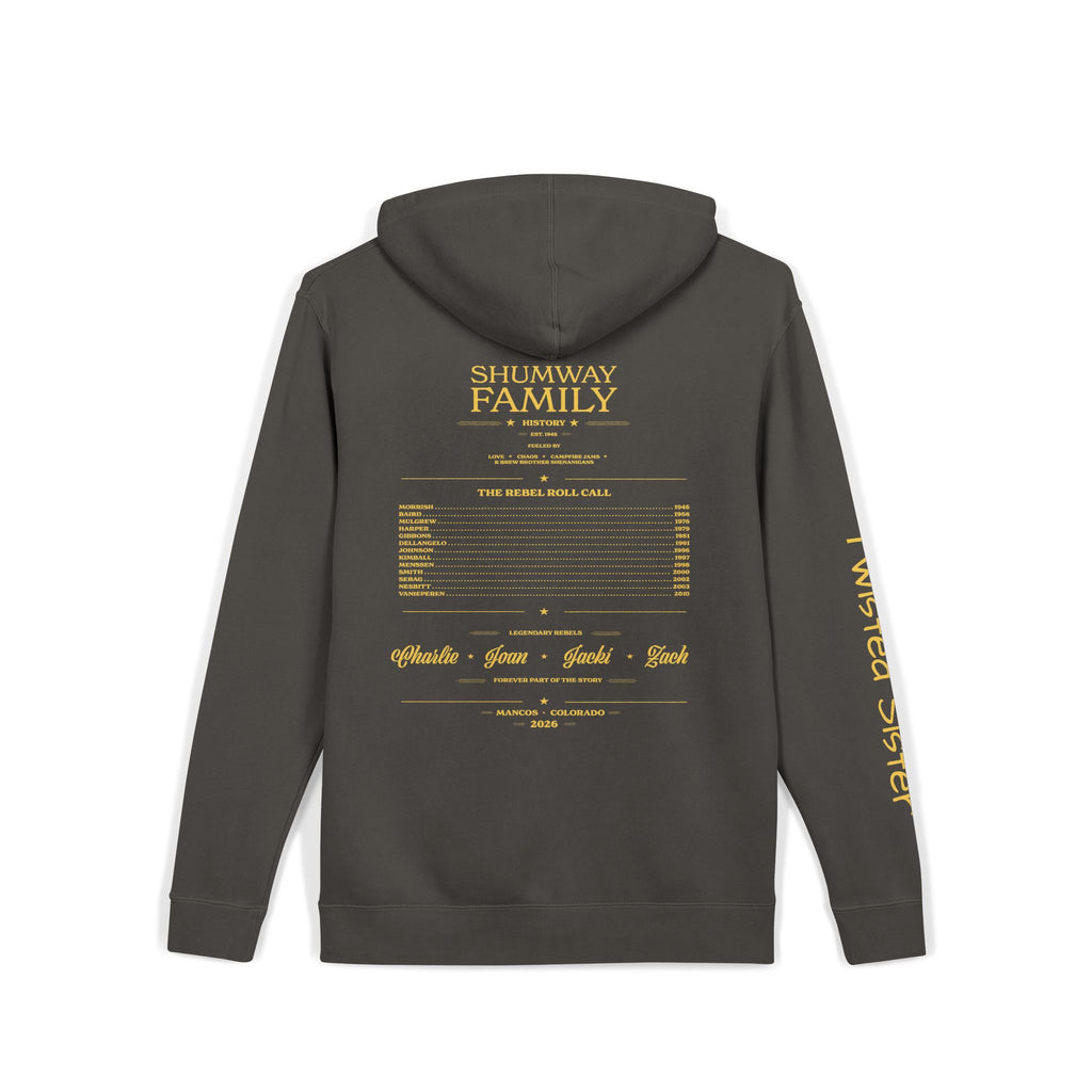 Twisted Sister - Shumway Mountain Lake Sunset hoodie | Vintage Landscape, Script Sleeve