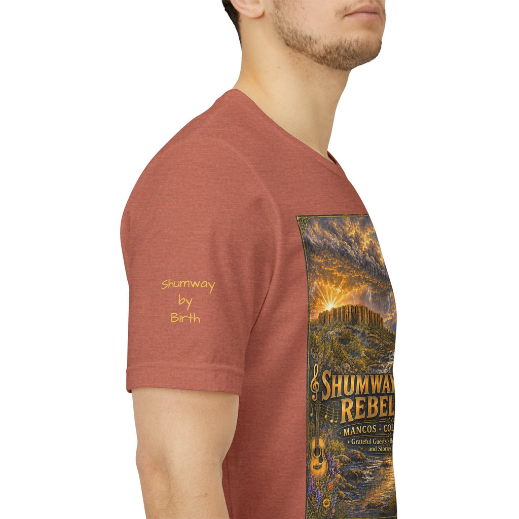 Shumway by Birth Family Rebellion tour tee | Concert Poster T-shirt, Acoustic Folk Design