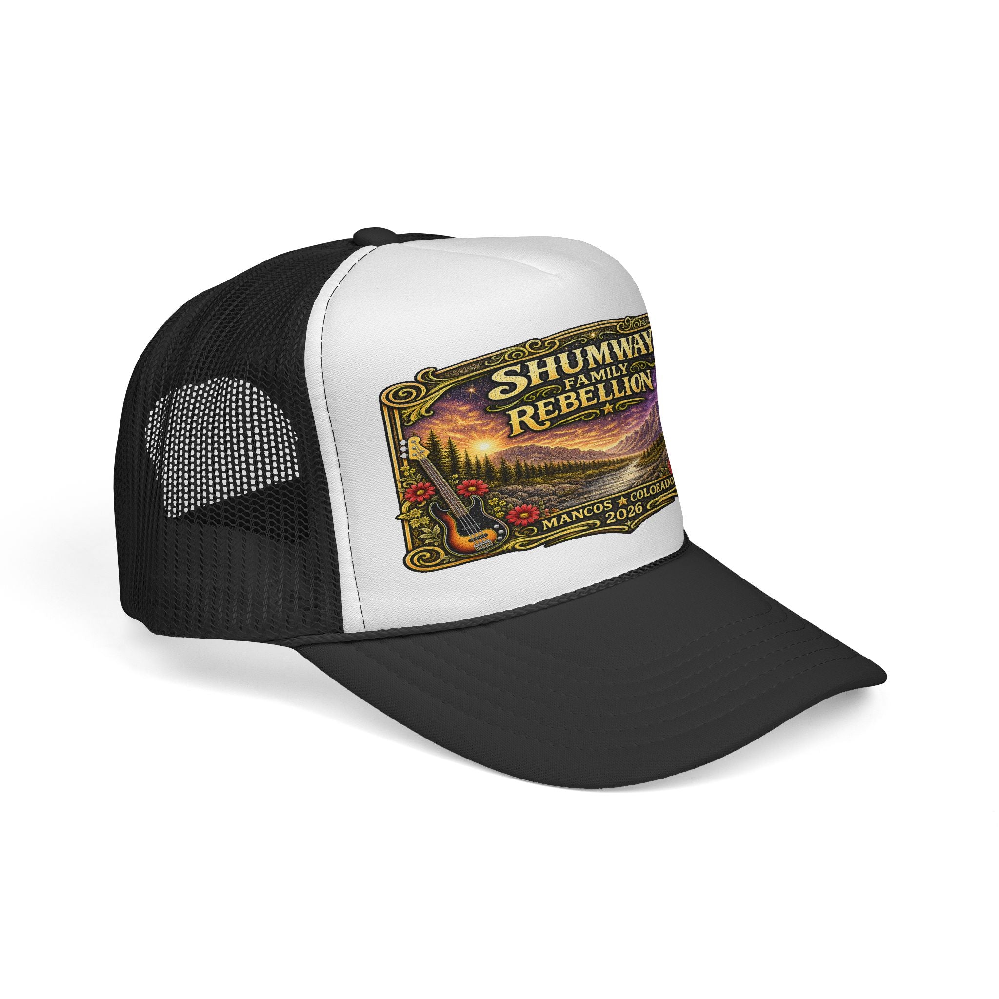 Shumway Family Rebellion concert poster Trucker Hat | Pagosa Springs Colorado music design