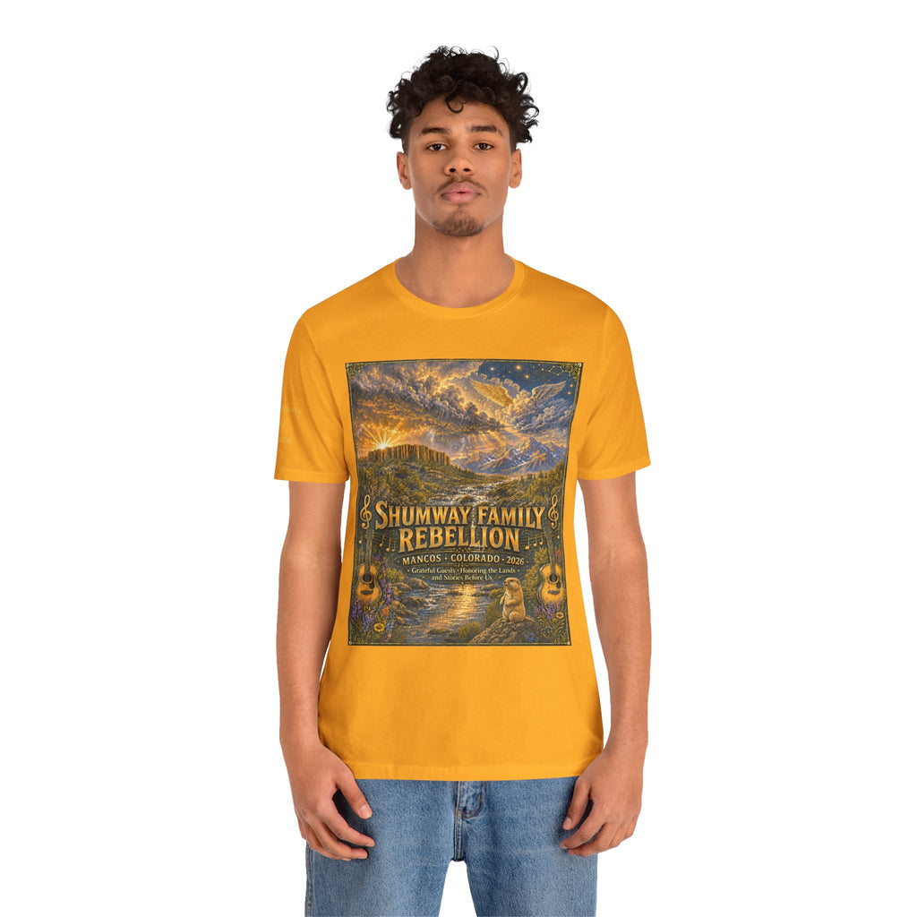 Shumway by Choice Family Rebellion tour tee | Concert Poster T-shirt, Acoustic Folk Design