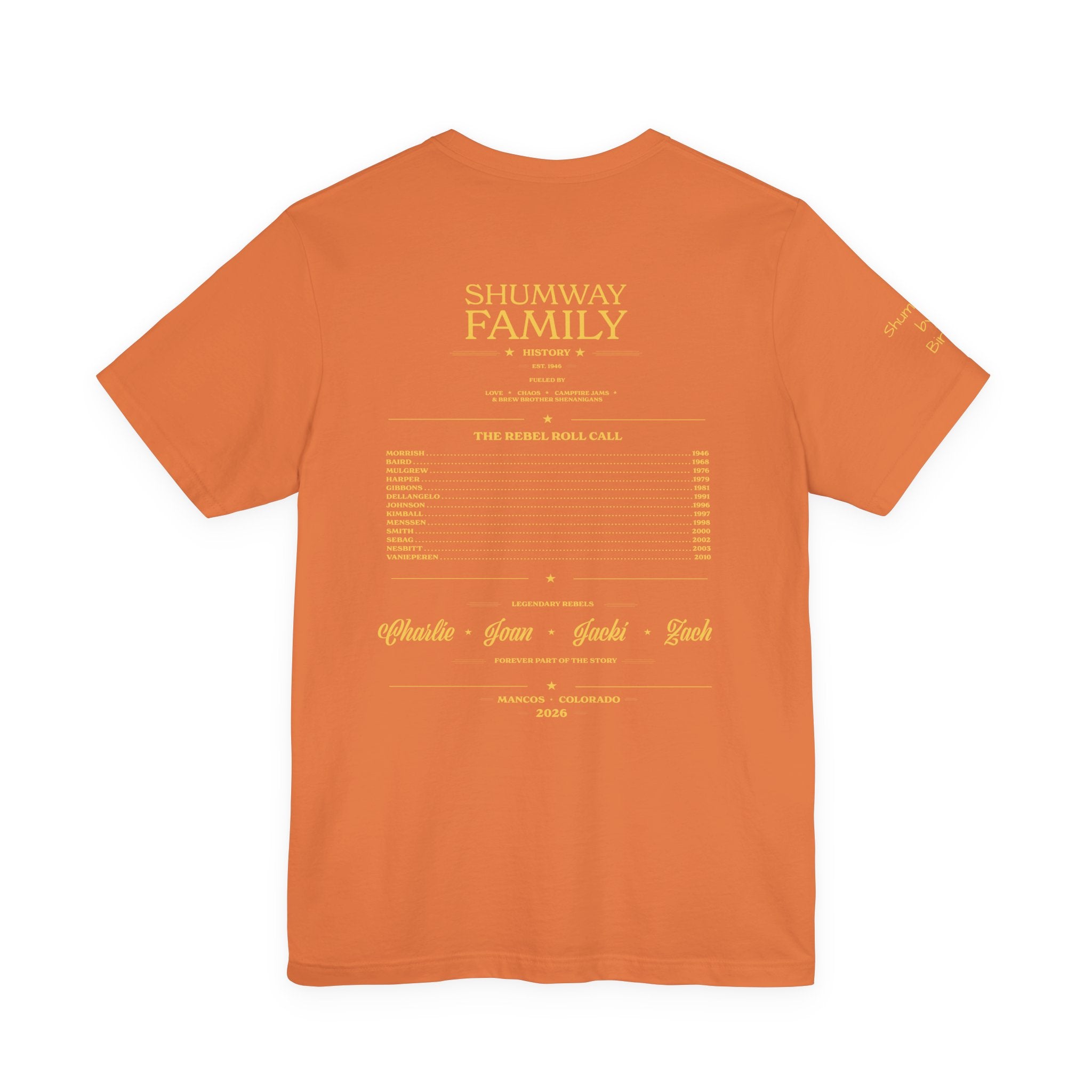 Shumway by Birth Family Rebellion tour tee | Concert Poster T-shirt, Acoustic Folk Design