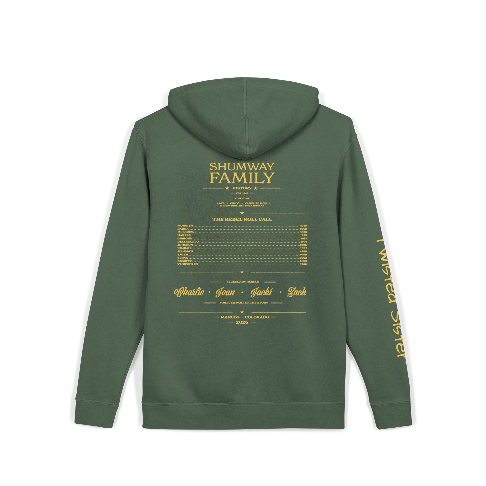 Twisted Sister - Shumway Mountain Lake Sunset hoodie | Vintage Landscape, Script Sleeve