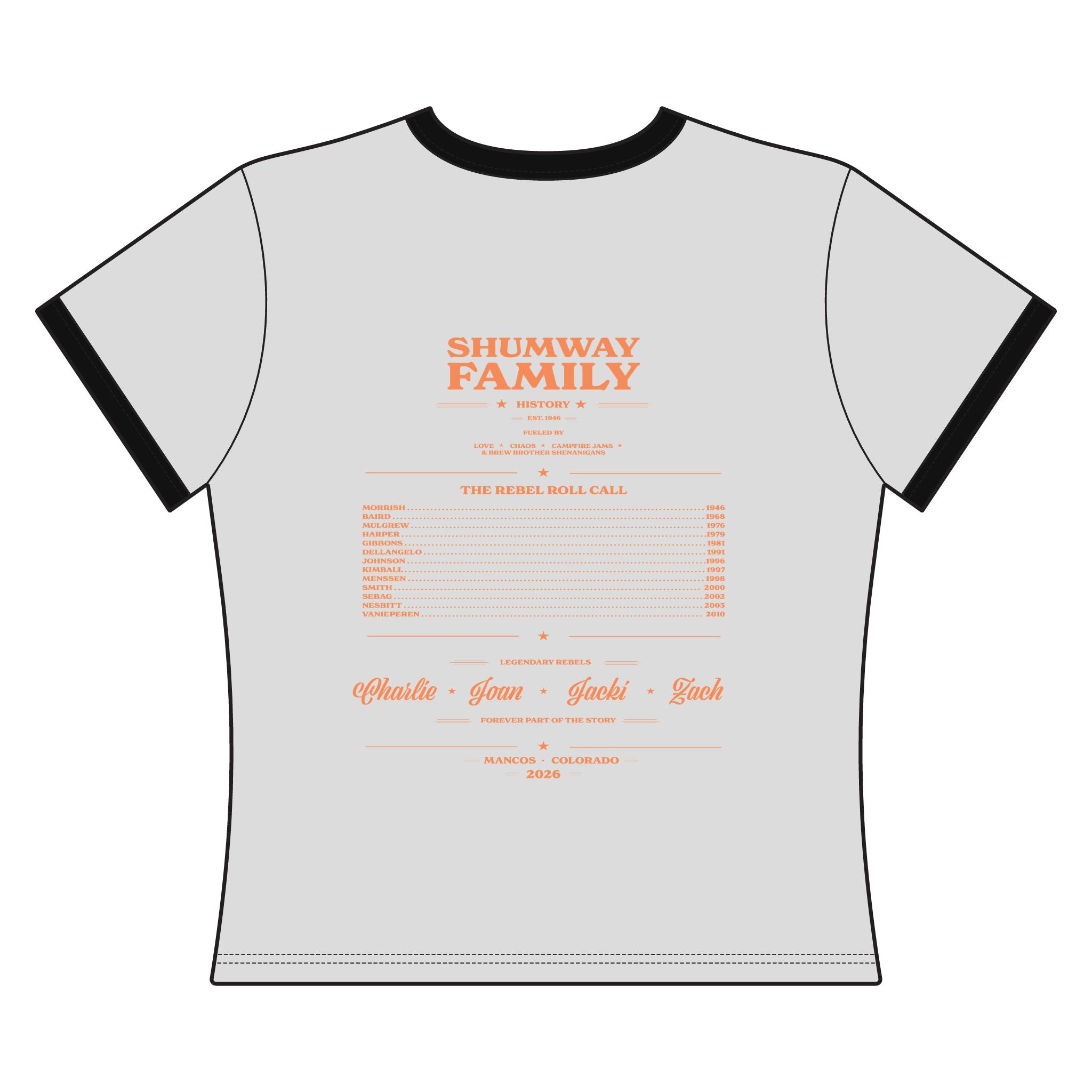 Shumway Family Rebellion poster art Ringer Tee | Tornado concert graphic tee